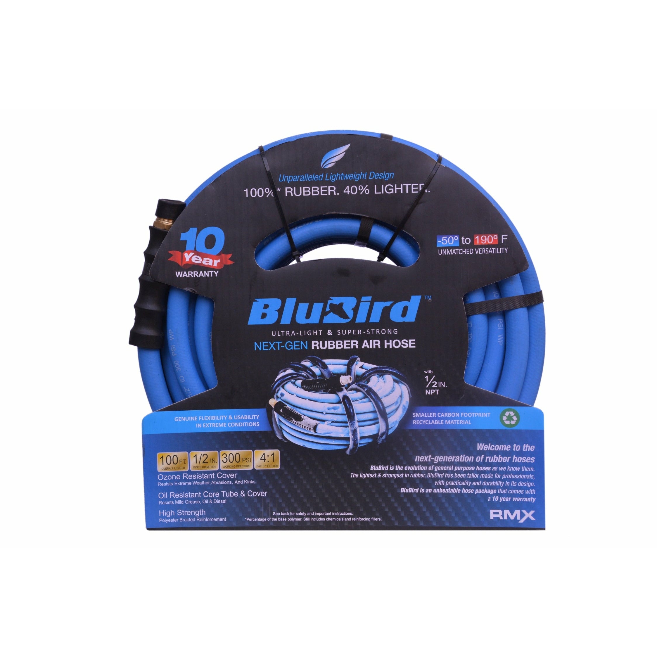 Blubird Rubber Air Hose  1/2" x 100'