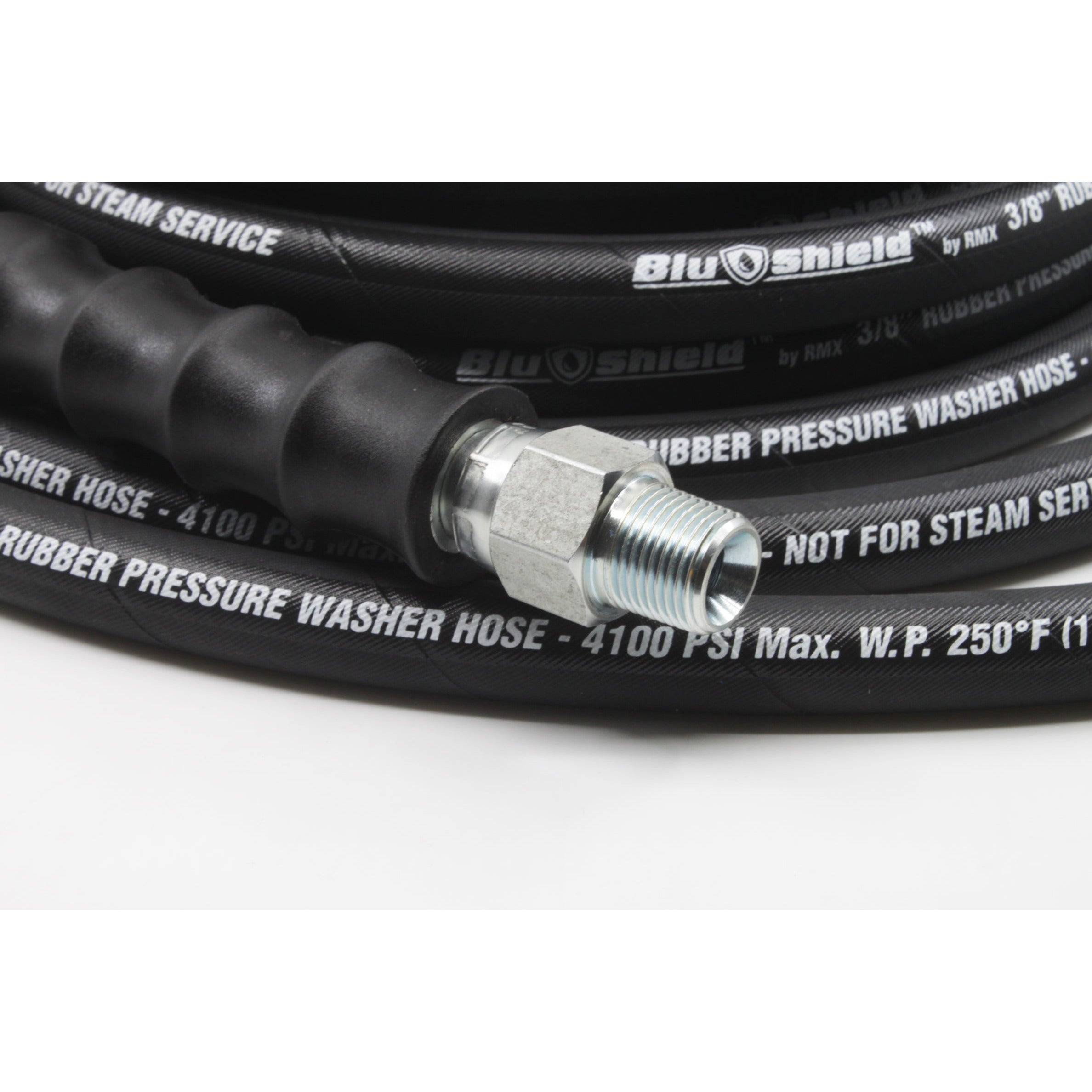 Blushield Rubber Pressure Washer Hose 3/8" x 50'