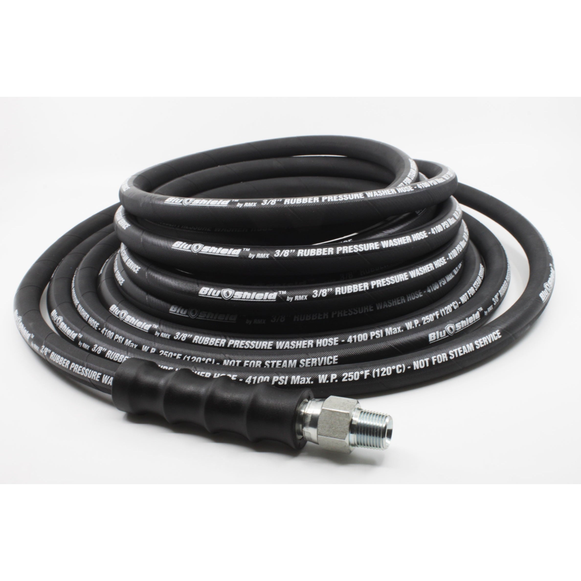 Blushield Rubber Pressure Washer Hose 3/8" x 50'